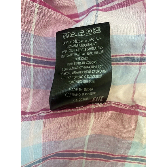 Isabel Marant Etoile Shirt Pink Purple Plaid Cotton Puff Balloon Sleeve … - Picture 10 of 11